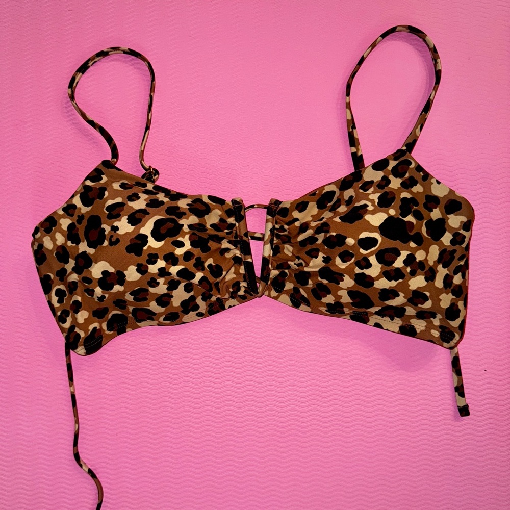 Leopard Print Bikini Top